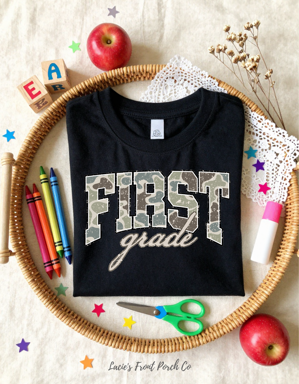 Back to School Grade Level Camo Shirts